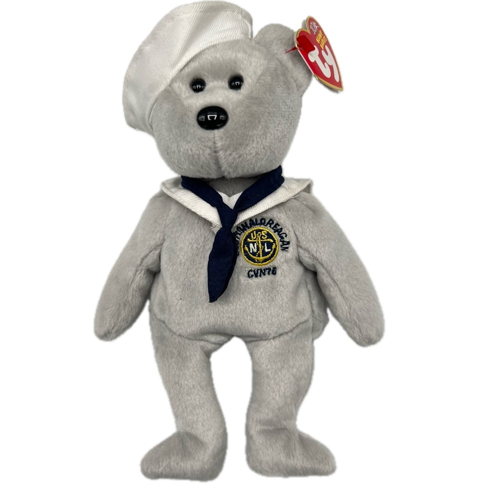 Ty Beanie Babies Collection Ronnie USS Ronald Reagan Bear Beanie Baby Plush - Picture 10 of 16